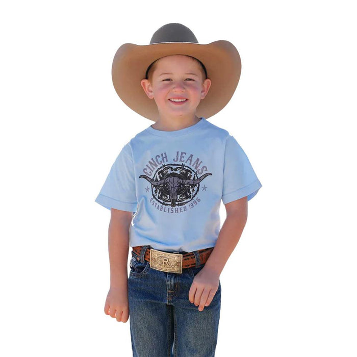 Boy's Blue Steer Head Tee Shirt