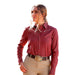 Women's Burgundy Metallic Stripe Shirt