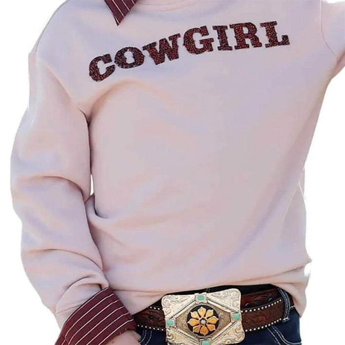 Girl's Pink Cowgirl Sweatshirt
