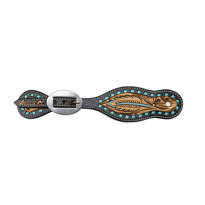 Ladies Turquoise Feather Spur Straps