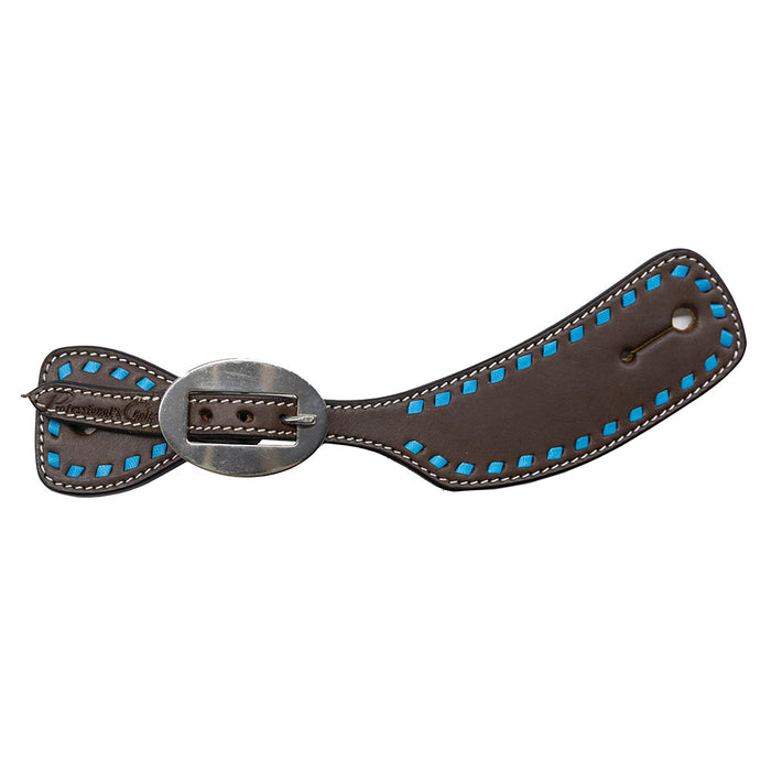 Ladies Turquoise Buckstitch Spur Straps