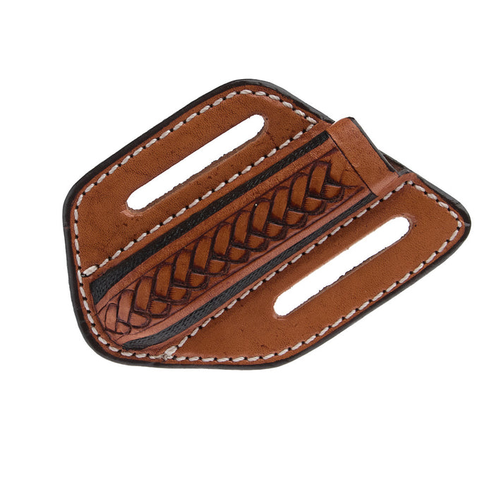 Circle SH Cutlery Trapper Knife Sheath Tan Rope Black Inlay