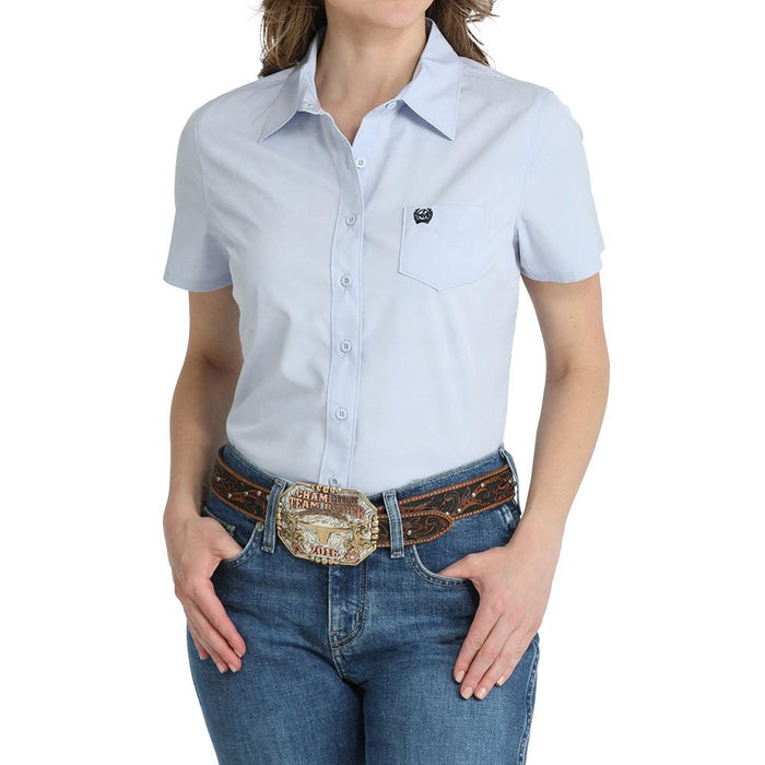 Women's Light Blue Short Sleeve Shirt