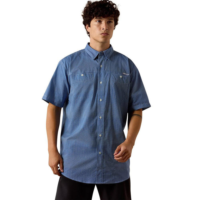 Men's Blue Quartz Print 360 Airflow Shirt