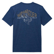 Men's Dark Sapphire Bucking Horse Logo Tee Shirt