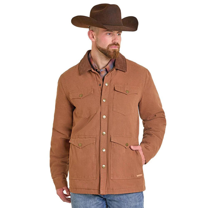 Men's Camel Washed Canvas Coat