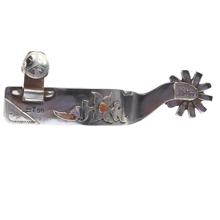 Silver Floral Engraved All Around Spurs