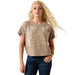 Women's Taupe Paisley Cropped Tee Shirt