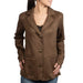 Women's Brown Faux Suede Blazer