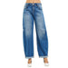 Women's Dark Barrel Double Roll Up Jean