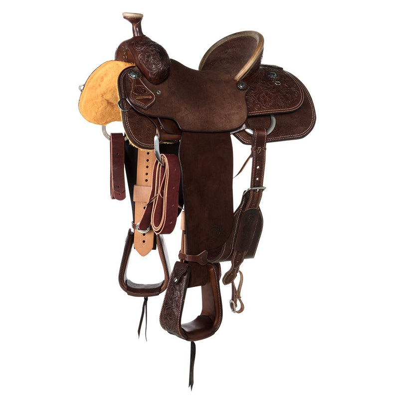 Nrs Competitors Chocolate 1/4 Breed Wyoming Flower Team Roping Saddle