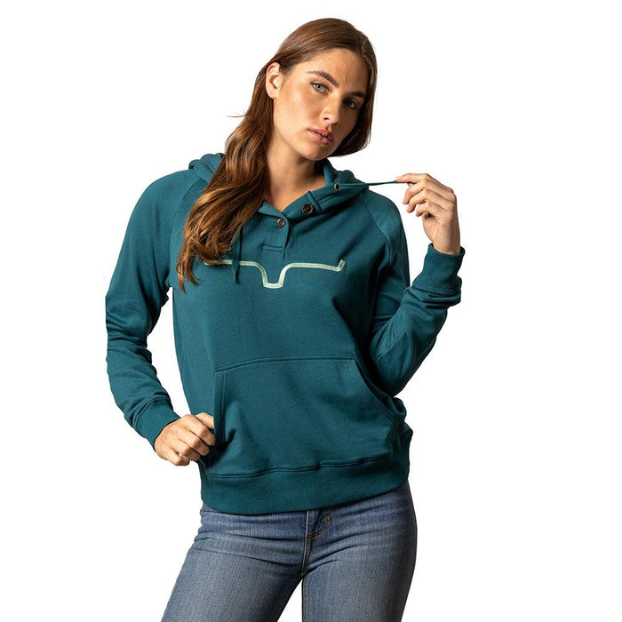 Women's Teal Kenzie Hooded Pullover