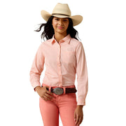 Girl's Tropical Peach Geo Print Kirby Shirt