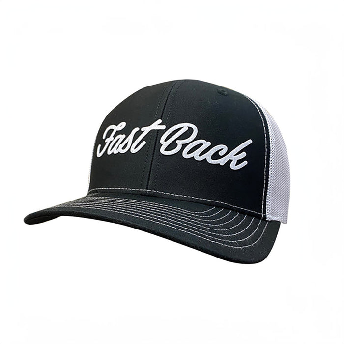 Black and White Embroidered Logo Cap