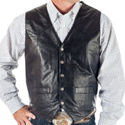 Men's Black Lambskin Nappa Leather Vest