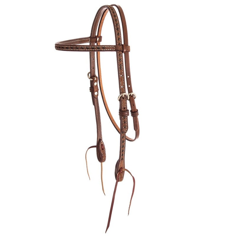 Tack Black Buckstitch Chocolate Roughtout Browband Headstall