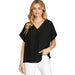 Women's Black Drop Sleeve Top