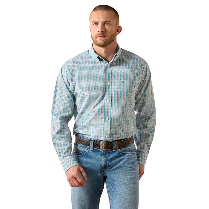 Men's Wrinkle Free Antonio Angel Blue Plaid Shirt