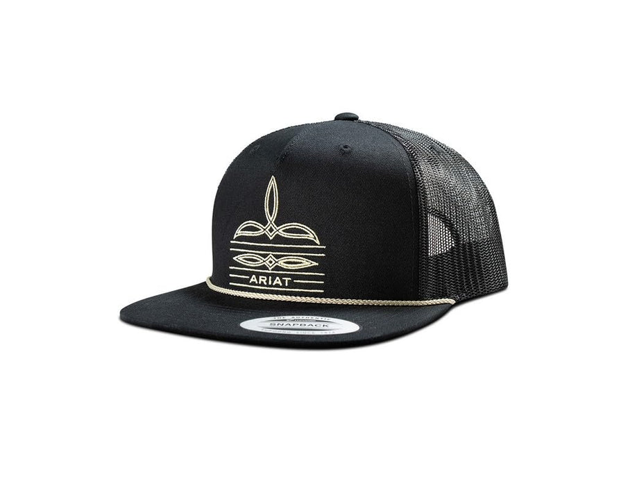 Men's Bootstitch Black Cap