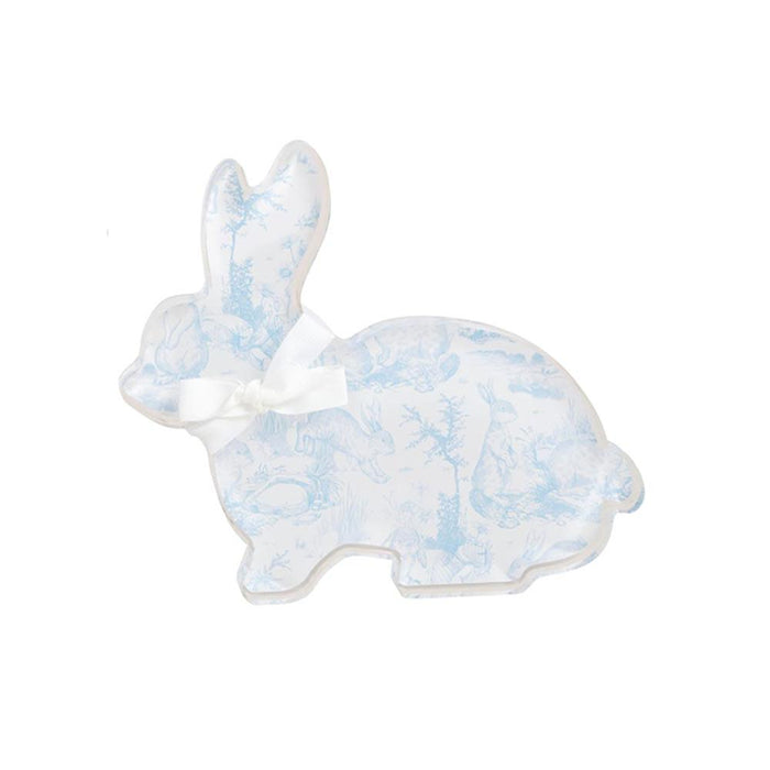 Laying Down Toile Bunny Sitter