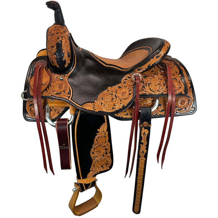 16in Two Tone Floral Ranch Cutter Saddle