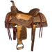 15.5in Natural Antique Combo Tooled Ranch Cutter Saddle