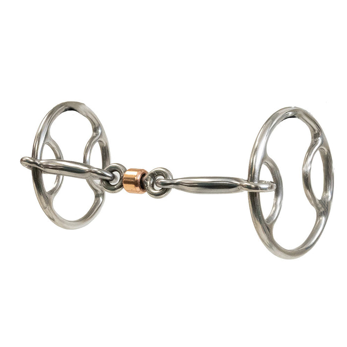 Equisential Smooth Dogbone Locked O Ring Snaffle Gag Bit
