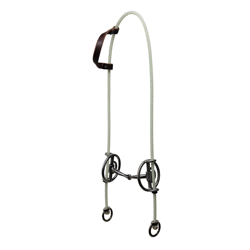 Smooth Snaffle Rope Draw Gag Bit Headstall
