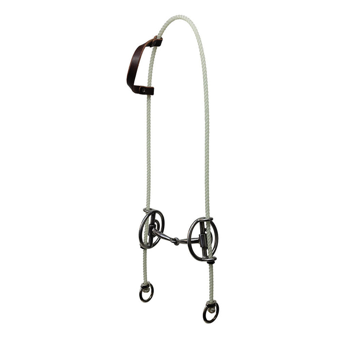 Smooth Snaffle Rope Draw Gag Bit Headstall
