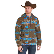 Men's Dark Brown Aztec Print Hoodie