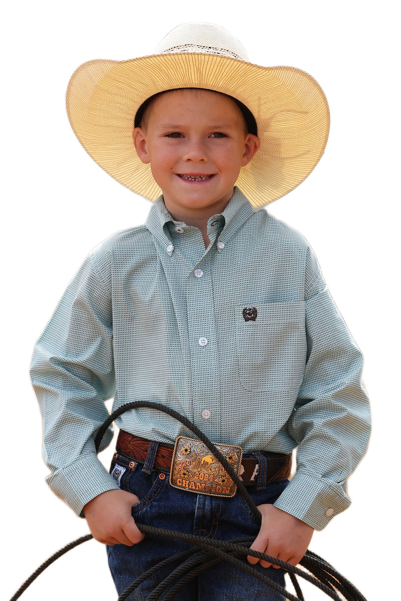 Boy's Blue Printed Shirt