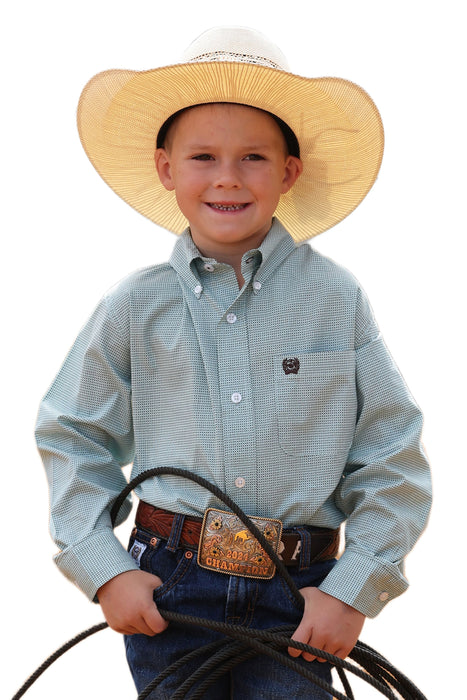 Boy's Blue Printed Shirt
