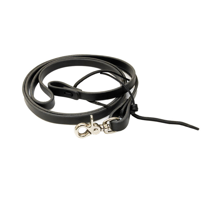 Black 5/8in Latigo Roping Reins
