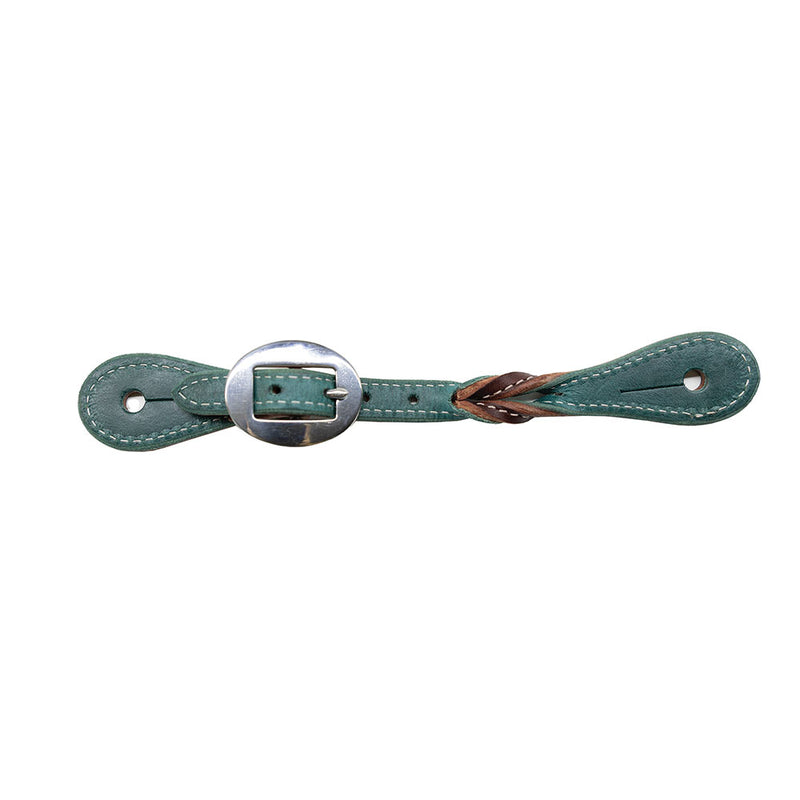 Ladies Twisted Emerald Burgundy Spur Straps