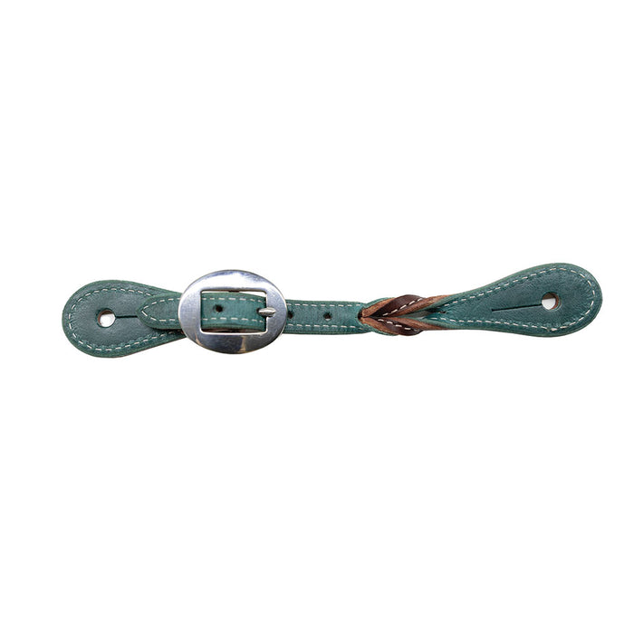 Ladies Twisted Emerald Burgundy Spur Straps