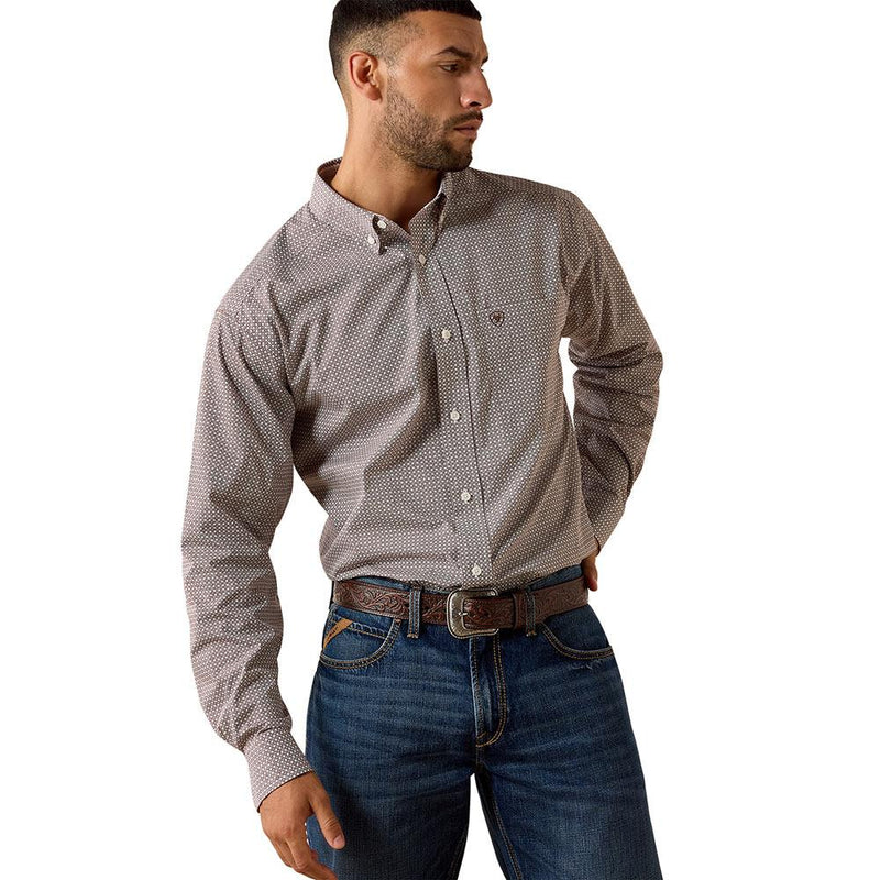 Men's Wrinkle Free Alden Chestnut Print Shirt