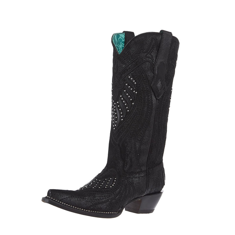 Women's Black Overlay Vamp 13