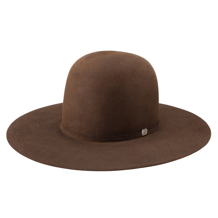 10X Chute Boss Chocolate 4 1/4in Brim Open Crown Felt Hat
