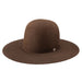 10X Chute Boss Chocolate 4 1/4in Brim Open Crown Felt Hat
