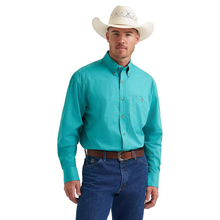Men's George Strait Long Sleeve Teal Shirt