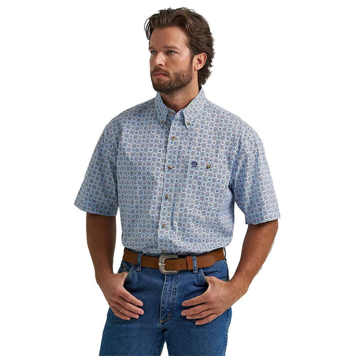 Men's George Strait Blue Pocket Short Sleeve Shirt