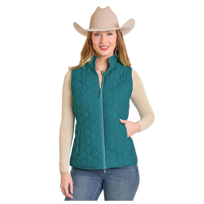 Women's Aqua Reversible Quilted Vest