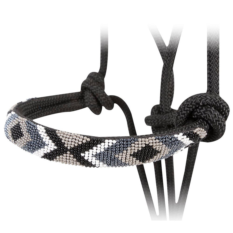 Black Beaded Rope Halter w/ 9ft Lead