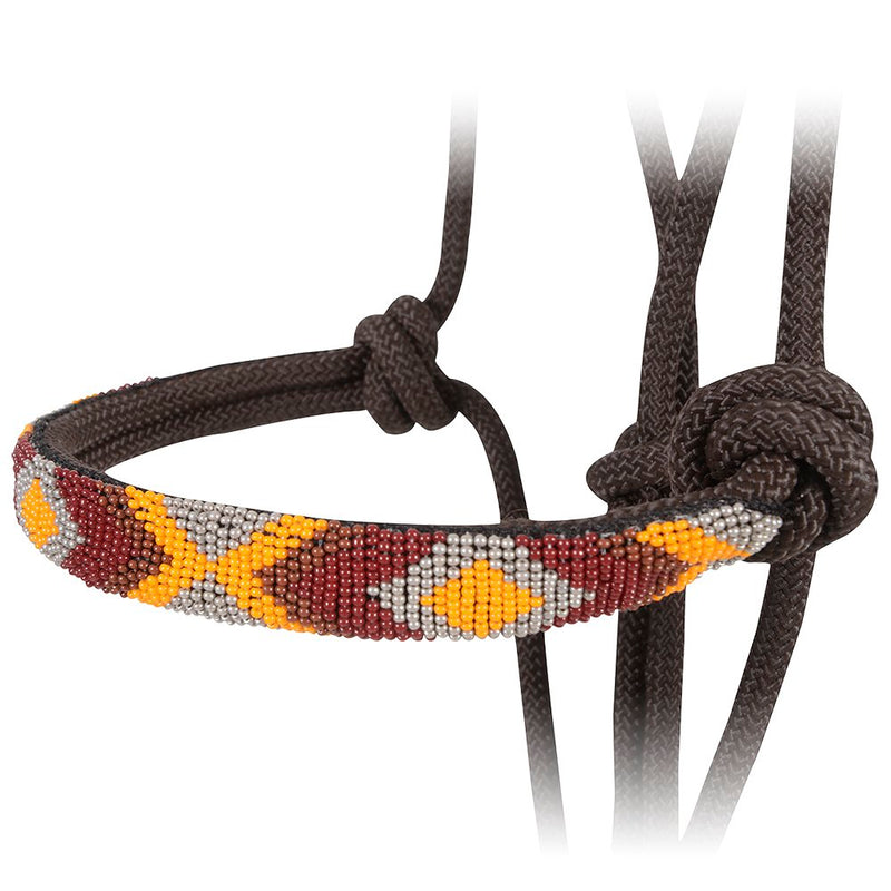 Chocolate Beaded Rope Halter w/ 9ft Lead