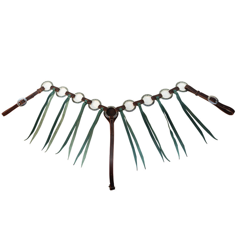 Ring Breast Collar with Emerald Tassles