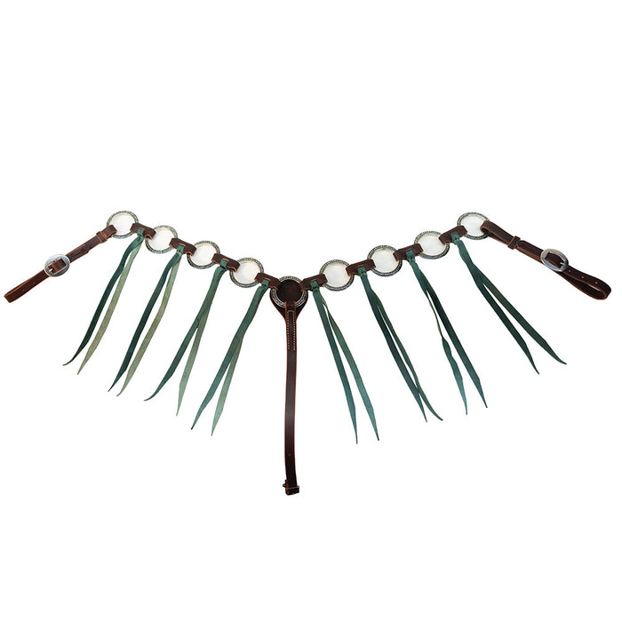 Ring Breast Collar with Emerald Tassles