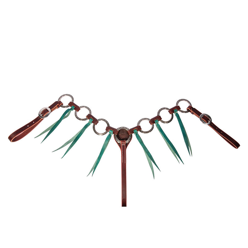 Pony Ring Breast Collar with Emerald Tassles