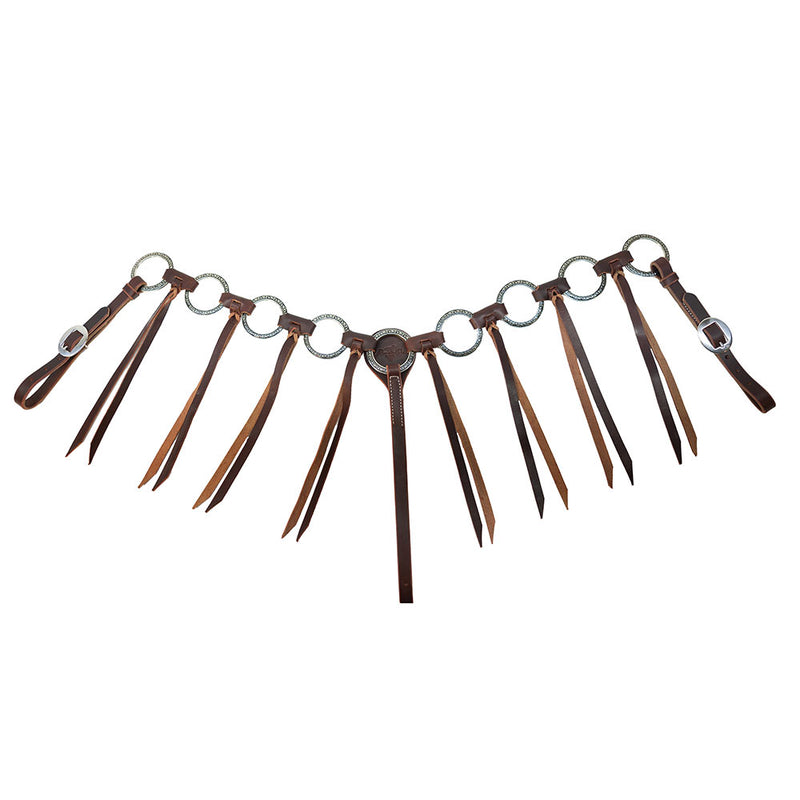 Ring Breast Collar with Burgundy Tassles