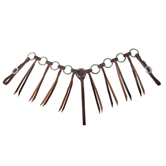 Ring Breast Collar with Burgundy Tassles