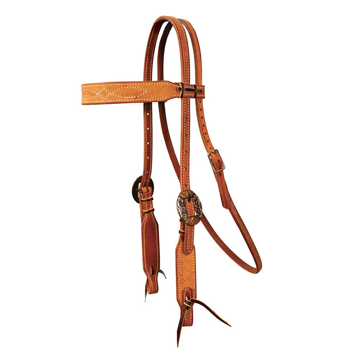 Gunslinger Natural Roughout Browband Headstall